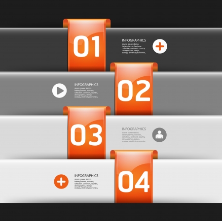 Modern Design template   can be used for infographics   numbered banners   horizontal cutout lines   graphic or website layout のイラスト素材