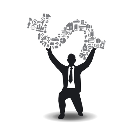 Elements are small icons Finance make in business man with money shape good  ok  Vector illustration のイラスト素材