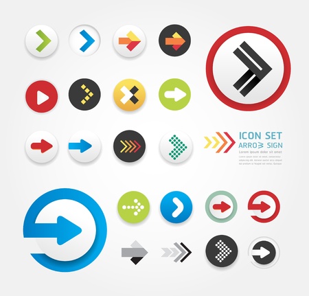 arrow icons design set / can be used for infographics   / graphic or website layout vector