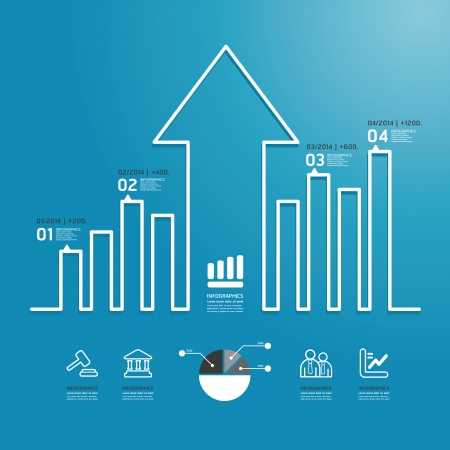 arrow business diagram line style  template  / can be used for infographics graphic or website layout vectorのイラスト素材