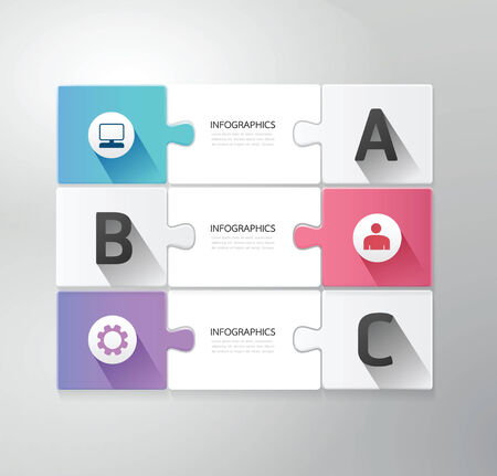 Modern Design jigsaw style infographic template vectorのイラスト素材