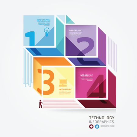 Modern Design Minimal style infographic template.can be used for infographics .graphic or website layout vectorのイラスト素材