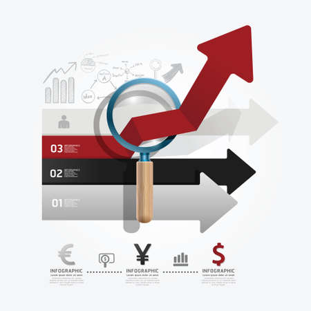 Arrow  infographic paper cut style template    can be used for infographics graphic or website layout vectorのイラスト素材
