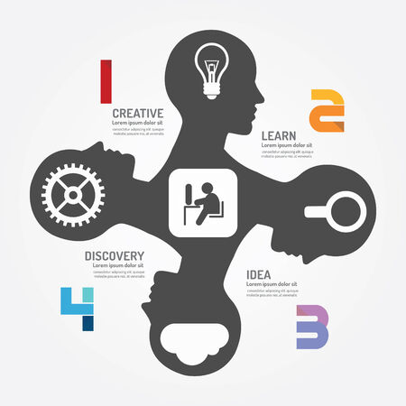 Abstract head infographic template digital design Vector illustrationのイラスト素材