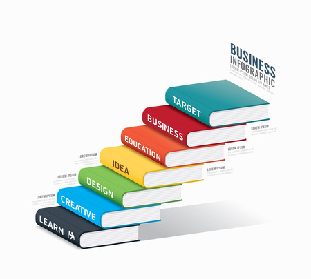 vector book infographic Template.business success concept vector illustrationのイラスト素材