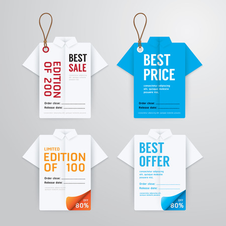 Sale banners price tag paper card template shirt origami collection.vectorのイラスト素材