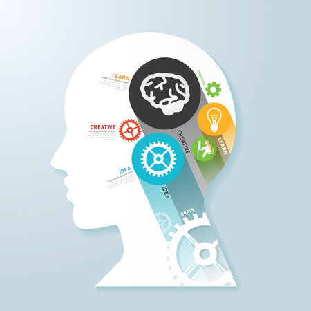 infographic Template with Head paper banner . concept vector illustrationのイラスト素材