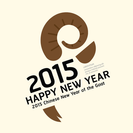 2015 Chinese New Year of the Goat Vector Design.のイラスト素材