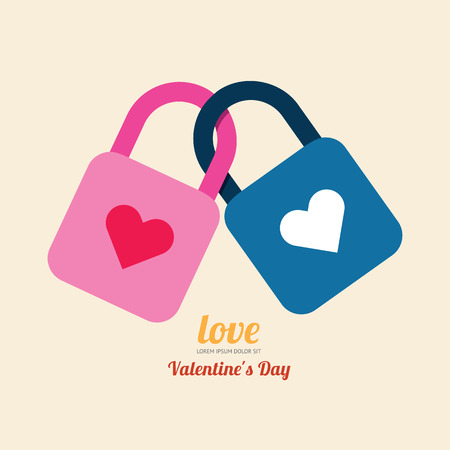 Valentine heart lock simbol.のイラスト素材