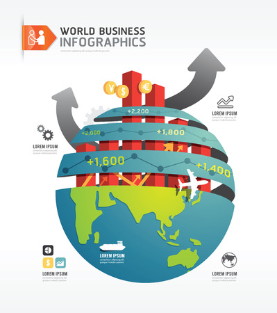 Business world infographic concept design template.vectorのイラスト素材