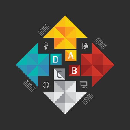 Modern infographic banner geometric arrow abstract design template. vector illustration / can be used for infographics /concept graphic or web design layout.のイラスト素材