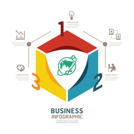 Vector geometric infographics business design template/ can be used for infographics / number banner / number options /concept graphic or web design layout.のイラスト素材