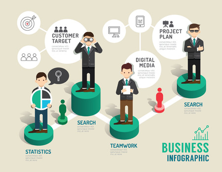 Business board game concept infographic step to successful,vector illustration