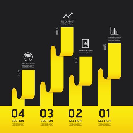 Modern infographics design options banner. Vector illustration. can be used for workflow layout, diagram, number options, graphic or website layout vectorのイラスト素材