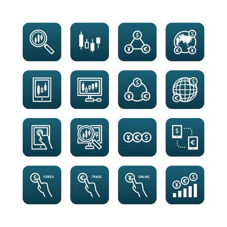 Forex Vector Flat Icons Set Of Business Finance Online Trading Web Forex Vector Flat Icons Set Of Business