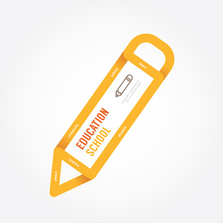 vector education pencil ribbon paper design creative line style.のイラスト素材