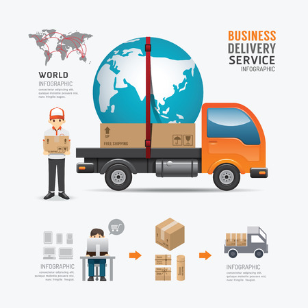 Infographic Social Business delivery service template design .のイラスト素材