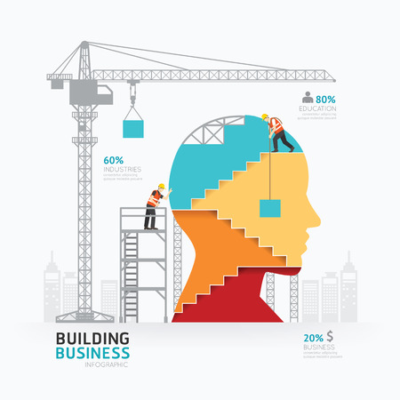 Infographic business head shape template design.のイラスト素材