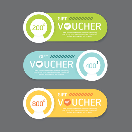 Vector gift voucher coupon template design. paper label frame modern pattern style.のイラスト素材