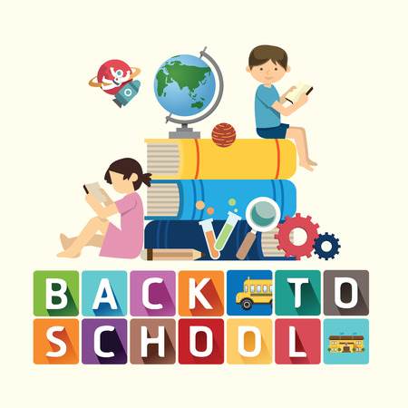 back to school design education idea. Vector illustration.のイラスト素材