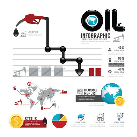 Infographic oil business of the world with icons vectorのイラスト素材