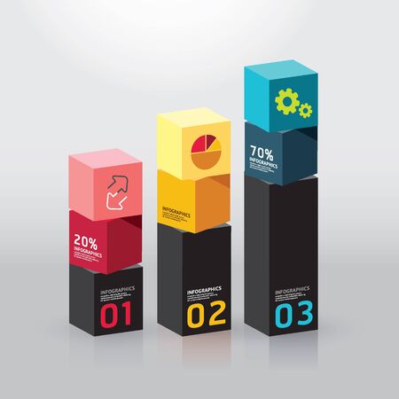 Vector infographic template Modern box Design Minimal style  can be used for infographics  numbered banners   graphic or website layout vectorのイラスト素材