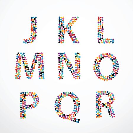 Alphabet Circle color point style vector set.のイラスト素材