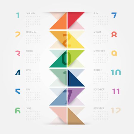 2017 Calendar colorful concept vector design.のイラスト素材