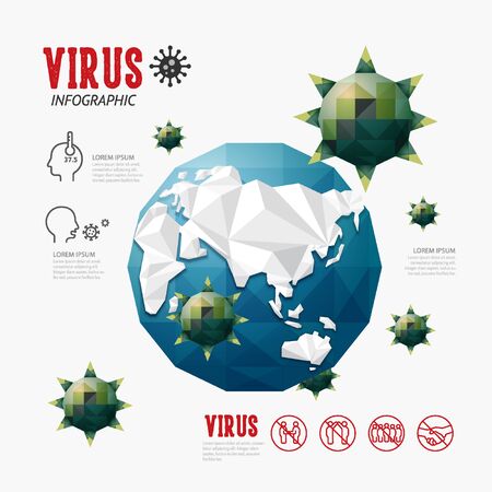 corona covid 19 virus Infographic geometric design vectorのイラスト素材