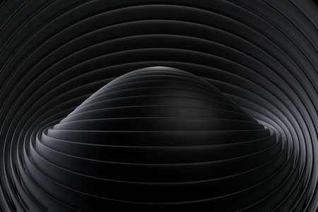 Dark background with Black line curve design. Abstract background, Modern Design, 3d Renderingの写真素材
