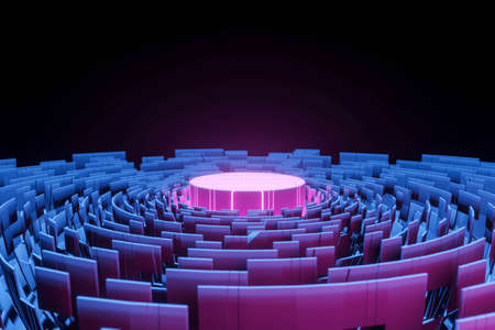 Sci-fi futuristic techno neon glowing lights design. Abstract background, Modern Design, 3d...