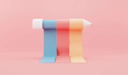 Education pencil Infographics. 3d render