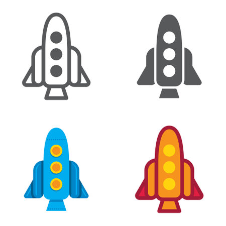 Rocket designed icons set.のイラスト素材