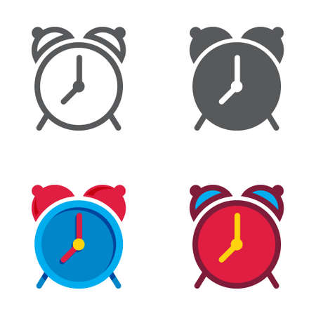 Alarm clock designed icons set.のイラスト素材