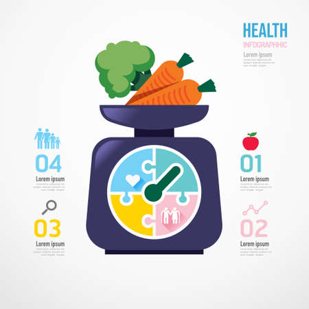 Scales shape jigsaw banner.Health Nature Concept Design infographic Template vector illustrationのイラスト素材
