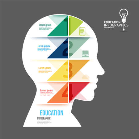 Human shape jigsaw banner. Concept Design infographic Template vector illustrationのイラスト素材