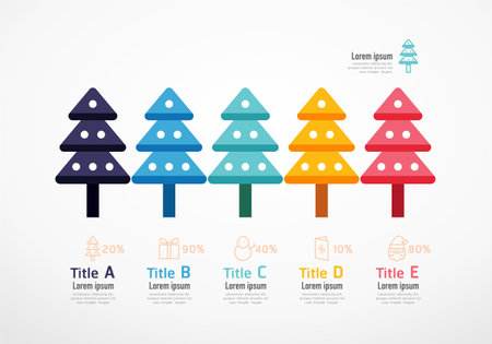 christmas tree resources infographic. business concept. Vector illustration.のイラスト素材
