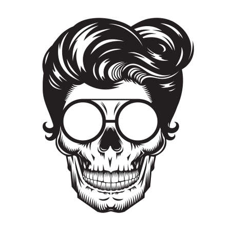 Skull Mom Head design on white background. Halloween. skull head logos or icons. vector illustration.のイラスト素材