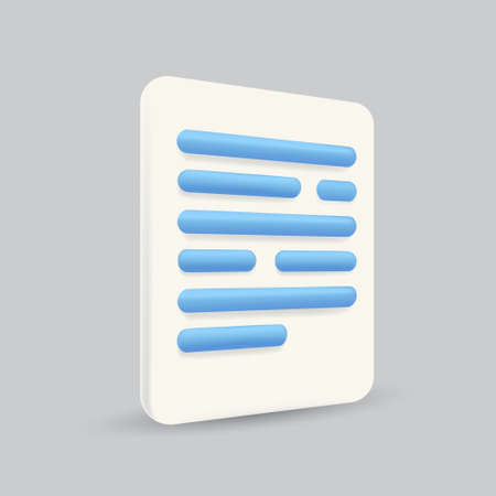 Documents icon. Stack of paper sheets note 3d. vector illustration.のイラスト素材