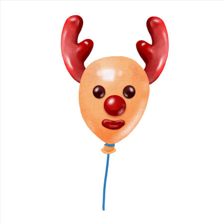 Water color reindeer balloon fancy. vectorのイラスト素材