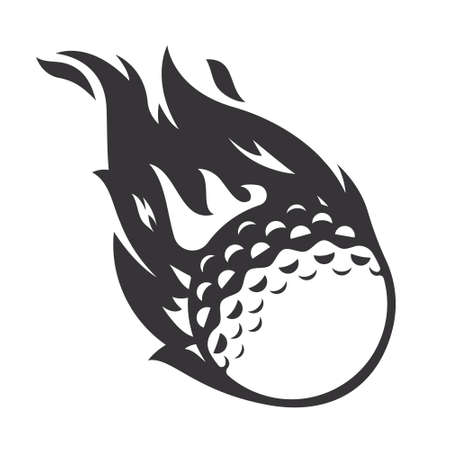 Hot Golf fire  silhouette. golf club graphic design   icons. vector illustration.のイラスト素材