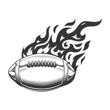 Hot american football fire logo silhouette. football club graphic design logos or icons. vector illustration.のイラスト素材
