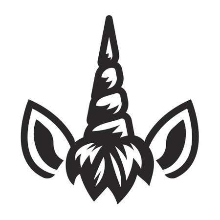 Unicorn horn ear icon on a white background. Vector illustrationのイラスト素材