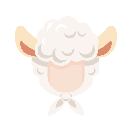 Sheep ear face hoodie head icon on a white background. Vector illustrationのイラスト素材