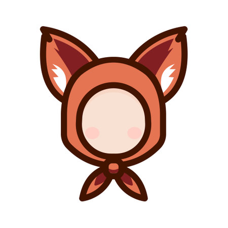 Fox ear face hoodie head icon on a white background. Vector illustrationのイラスト素材