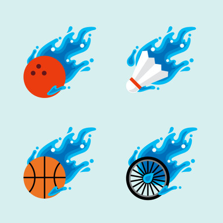 bowling ball flying water ball icon Design Vector, liquid fluid Concept Design, Creative Symbol.のイラスト素材
