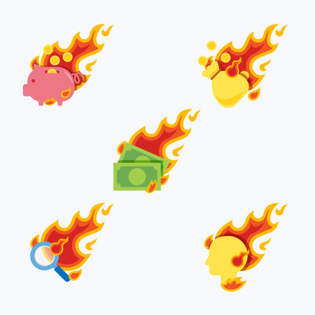Business elements hot fire icons set Design Vector, Creative Symbol.のイラスト素材