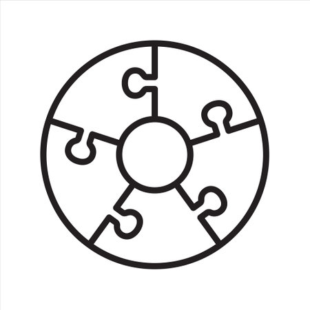Infographic circle jigsaw line icon vector.のイラスト素材