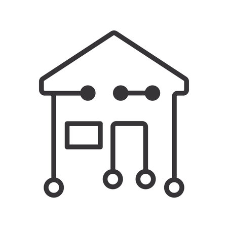 Home AI Automation line iconのイラスト素材