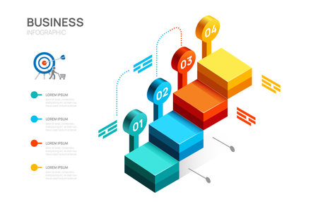 Four steps section infographic diagram template, presentation vector infographics.のイラスト素材